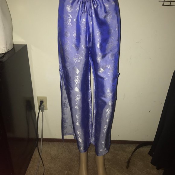 VIETNAM SILK DRAW STRING PANTS-SLIT SIDES - Picture 1 of 5